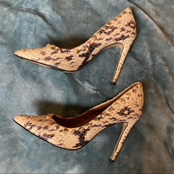 snakeskin stilettos